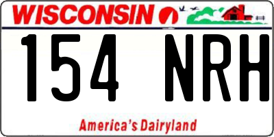 WI license plate 154NRH