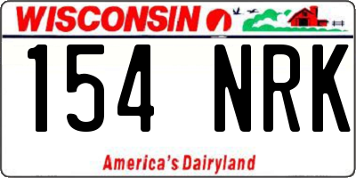 WI license plate 154NRK