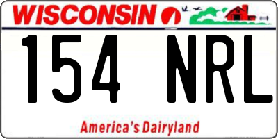 WI license plate 154NRL