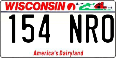 WI license plate 154NRO