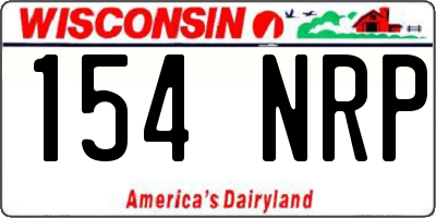 WI license plate 154NRP