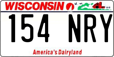 WI license plate 154NRY