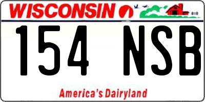 WI license plate 154NSB