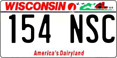 WI license plate 154NSC