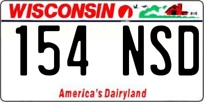 WI license plate 154NSD