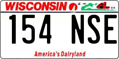 WI license plate 154NSE