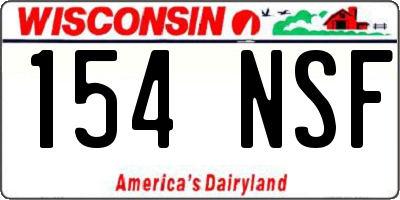 WI license plate 154NSF