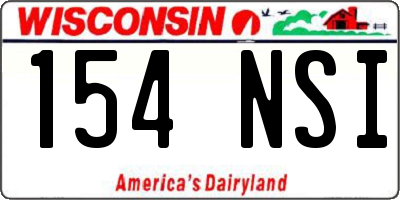 WI license plate 154NSI