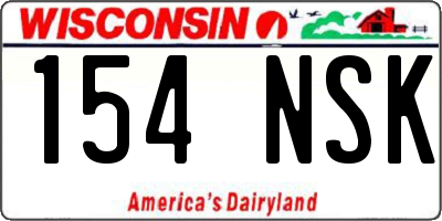 WI license plate 154NSK