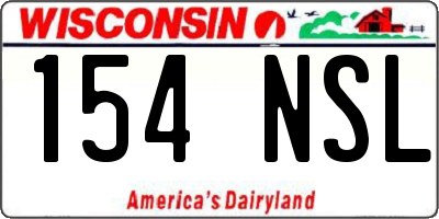 WI license plate 154NSL