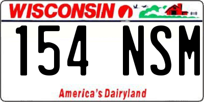 WI license plate 154NSM