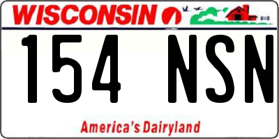 WI license plate 154NSN