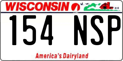 WI license plate 154NSP
