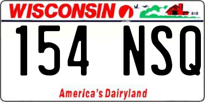 WI license plate 154NSQ