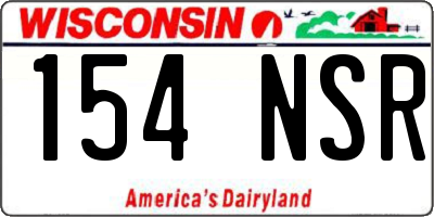 WI license plate 154NSR