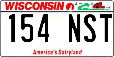 WI license plate 154NST