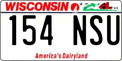 WI license plate 154NSU