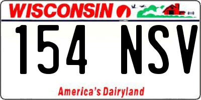WI license plate 154NSV