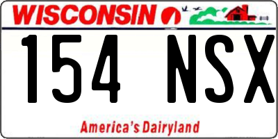 WI license plate 154NSX