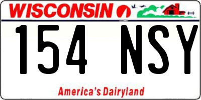 WI license plate 154NSY