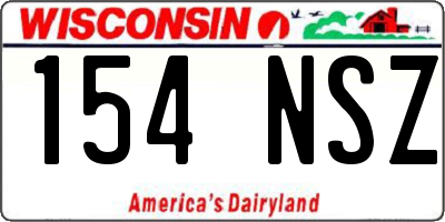 WI license plate 154NSZ