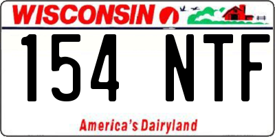 WI license plate 154NTF