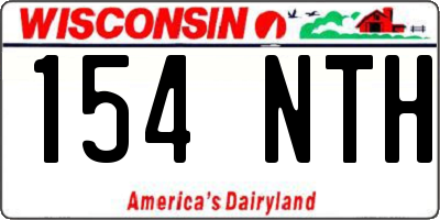 WI license plate 154NTH