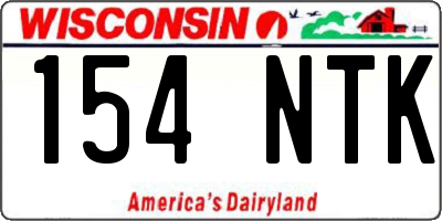 WI license plate 154NTK