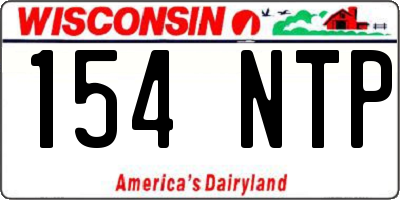 WI license plate 154NTP