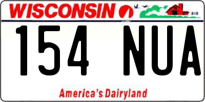 WI license plate 154NUA