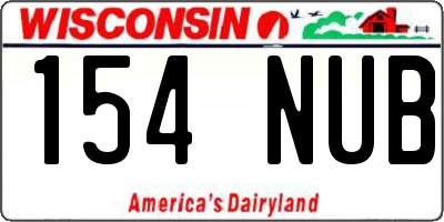 WI license plate 154NUB
