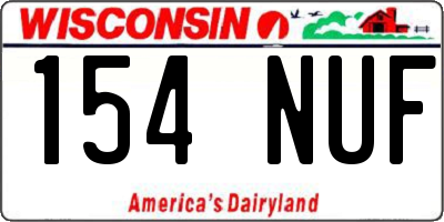 WI license plate 154NUF