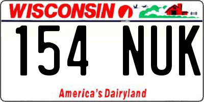 WI license plate 154NUK