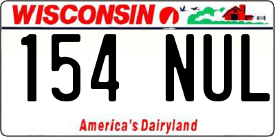 WI license plate 154NUL