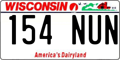 WI license plate 154NUN