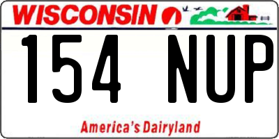 WI license plate 154NUP