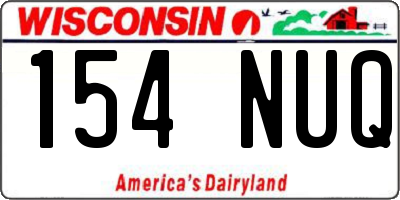 WI license plate 154NUQ
