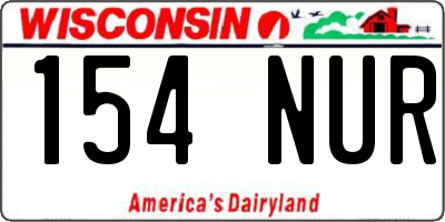 WI license plate 154NUR