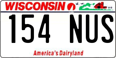 WI license plate 154NUS