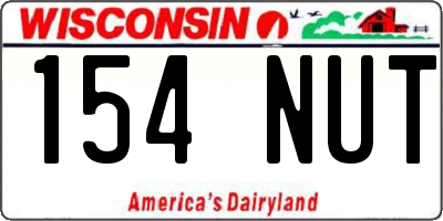 WI license plate 154NUT
