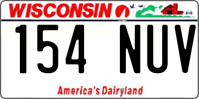 WI license plate 154NUV
