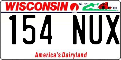 WI license plate 154NUX