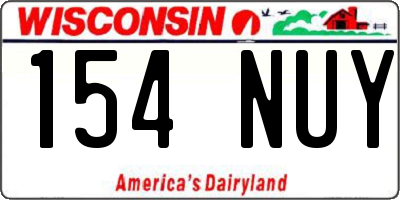 WI license plate 154NUY