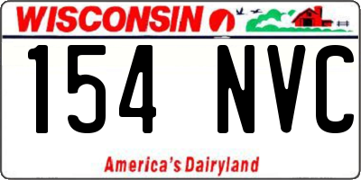 WI license plate 154NVC