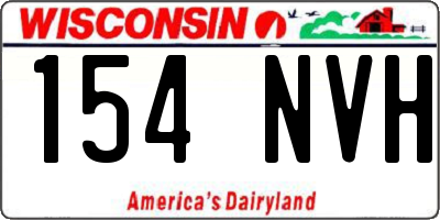 WI license plate 154NVH