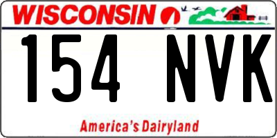WI license plate 154NVK