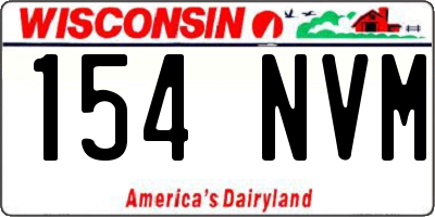 WI license plate 154NVM