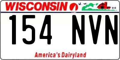 WI license plate 154NVN