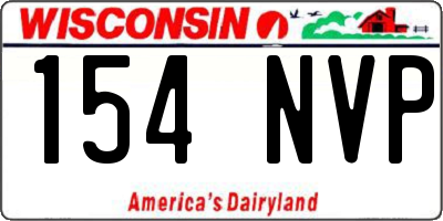 WI license plate 154NVP