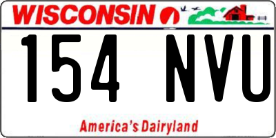 WI license plate 154NVU